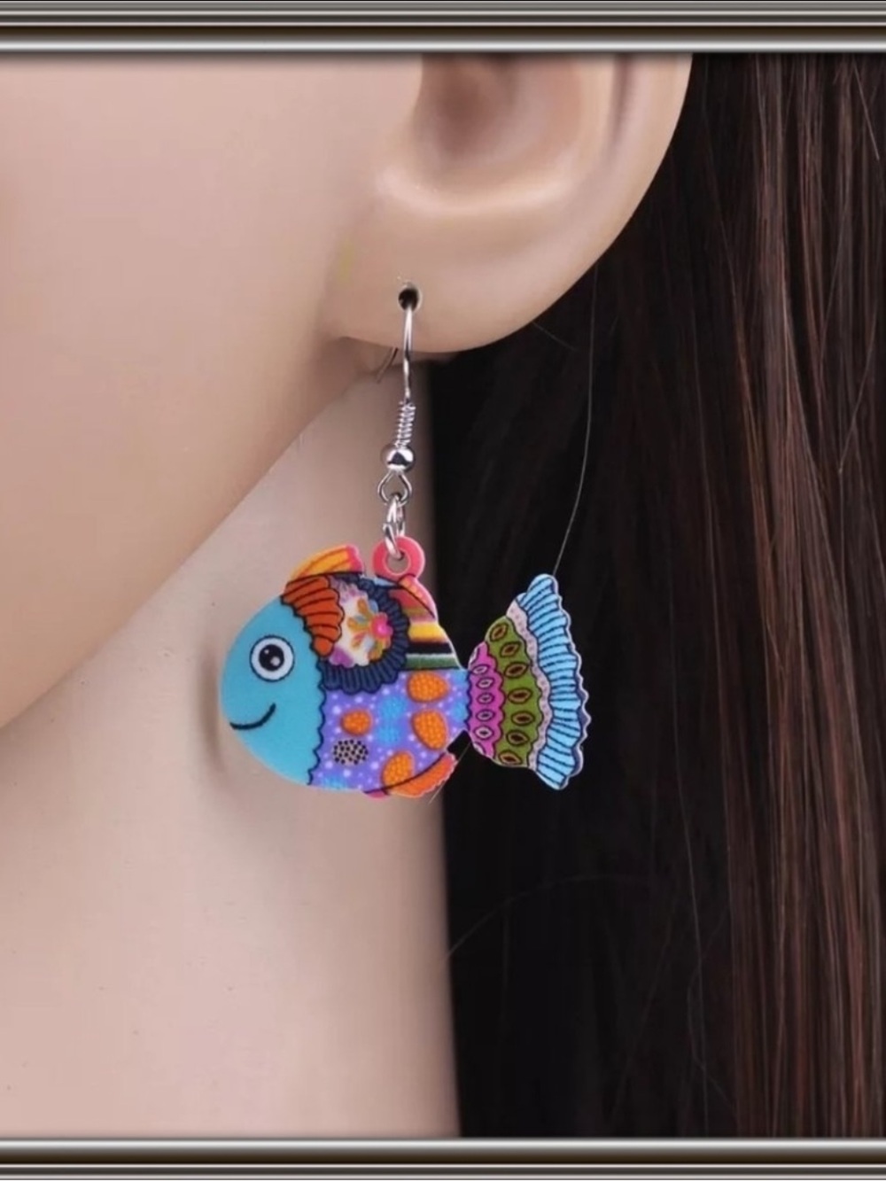 Women’s Earrings Acrylic Fish Dangle Earrings NWT